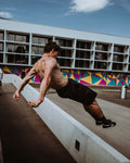Thick grip push-up bars in use